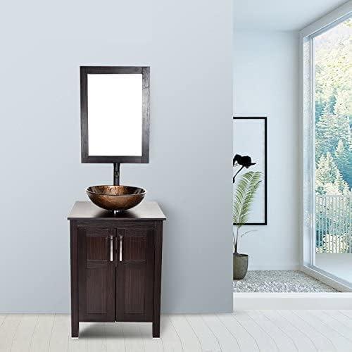 16" L x 16" W Glass Bathroom Vessel Sink Square Tempered Glass Art Basin Above Counter Bathroom Sink