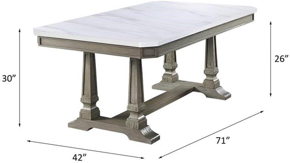 Holdean Faux Marble Top Dining Table