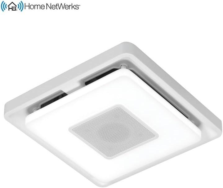 Home NetWerks 80 CFM 1.5 Sones Bathroom Exhaust Fan with Bluetooth Speaker and Light