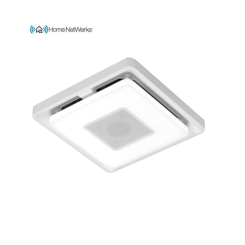 Home NetWerks 80 CFM 1.5 Sones Bathroom Exhaust Fan with Bluetooth Speaker and Light