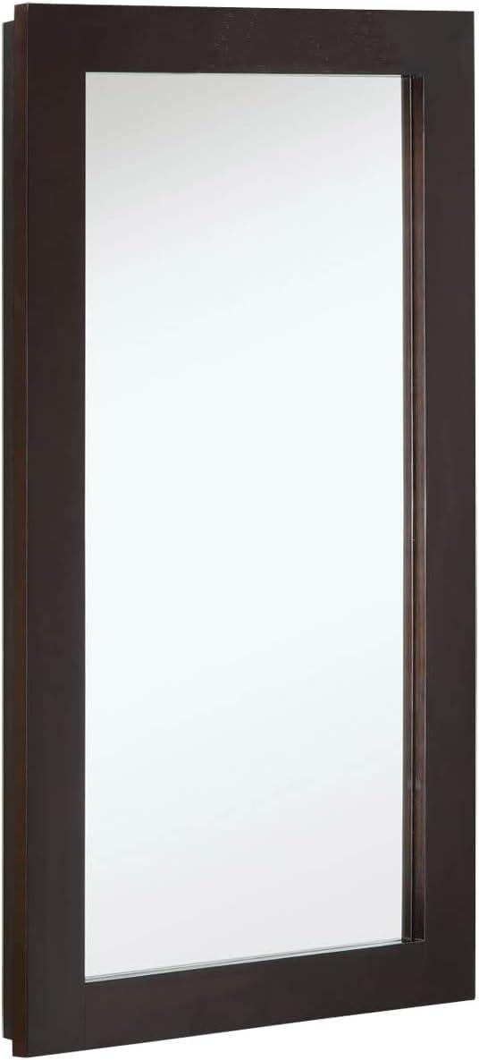 Design House 16" x 5" x 30" Wall Mounted 1-Door Mirrored Bathroom Medicine Cabinet, Espresso