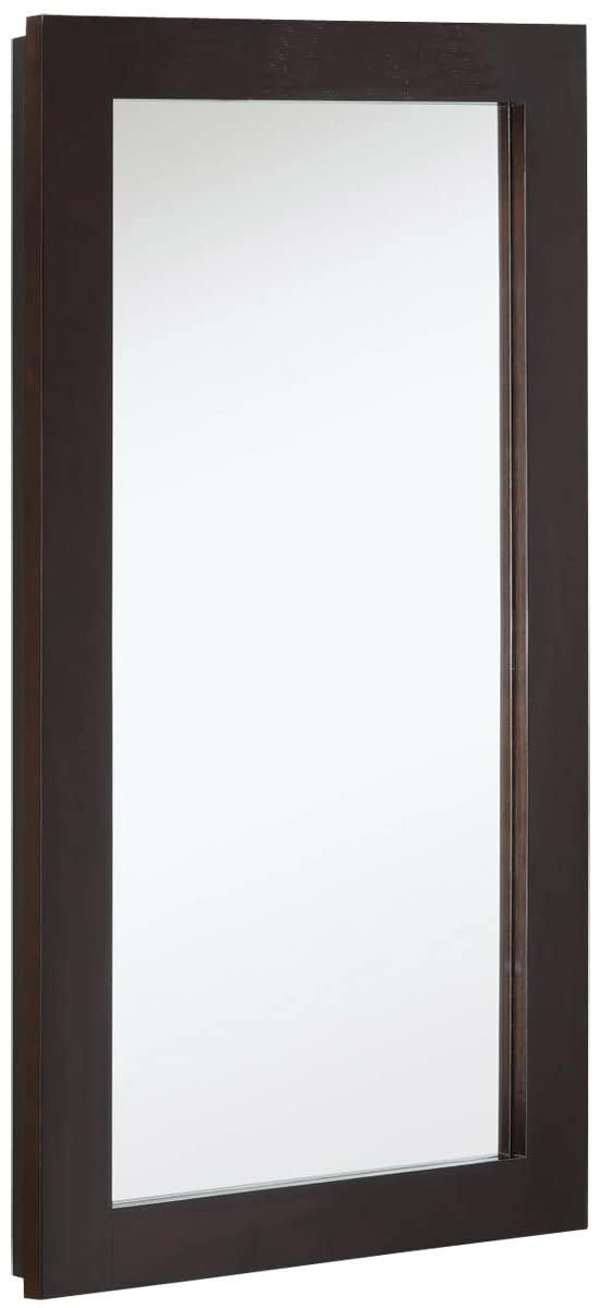 Design House 16" x 5" x 30" Wall Mounted 1-Door Mirrored Bathroom Medicine Cabinet, Espresso