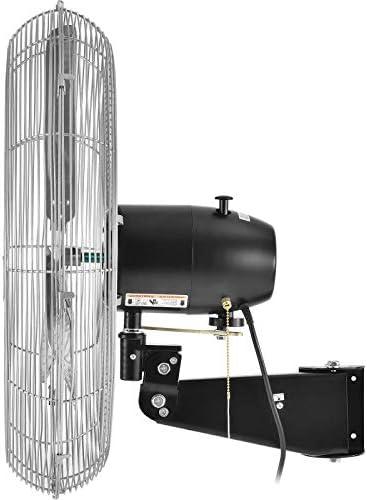 Industrial Silver 30" Wall Mount Oscillating Fan with Aluminum Blades