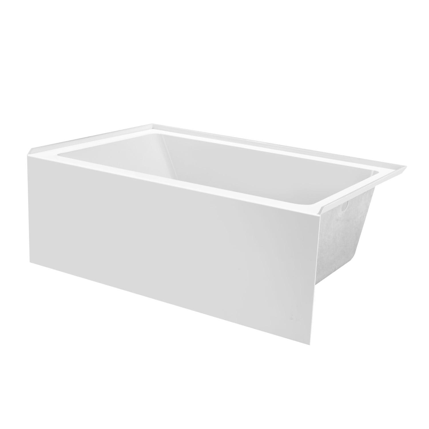 Kingston Brass Aqua Eden 54-Inch Acrylic Rectangular 3-Wall Alcove Tub