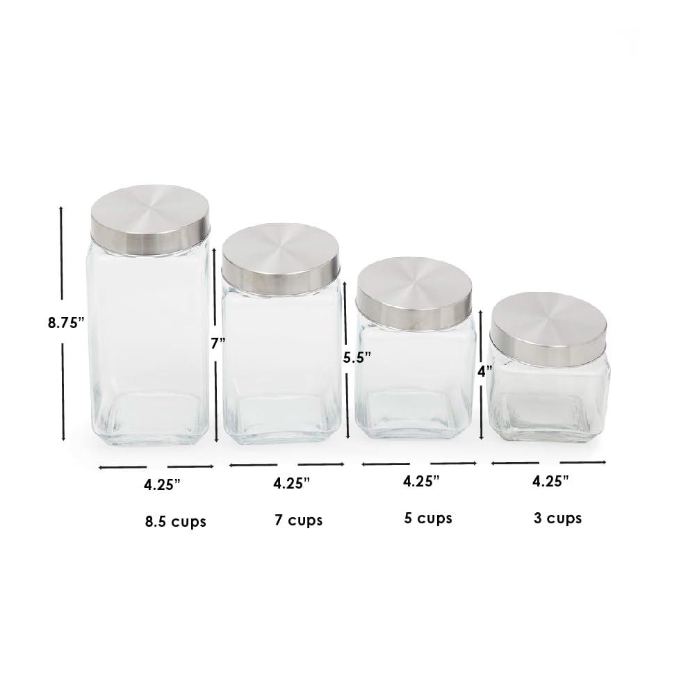 Prep & Savour Glass Canister - Set of 4