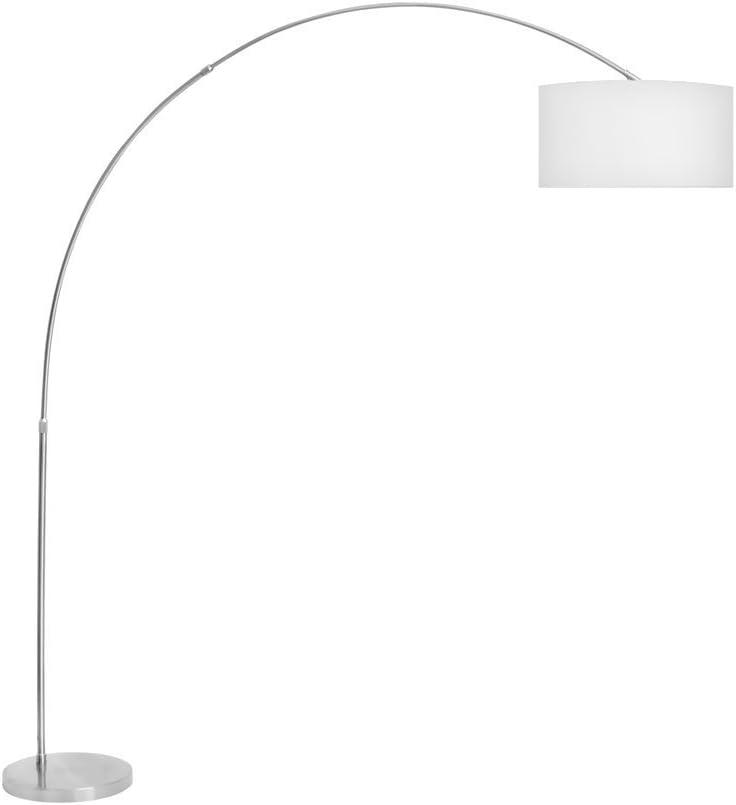 Sophia Adjustable White Arc Floor Lamp with Marble Base