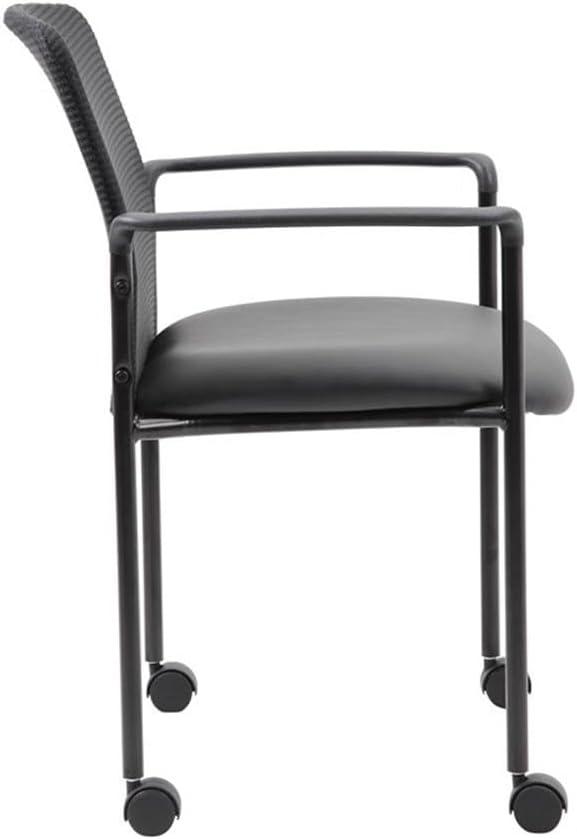 Mesh Guest Chair with Fixed Arms & Metal Frame - Boss Office Products: Stackable, Breathable Back