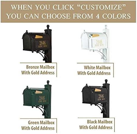 Black Aluminum Capitol Mailbox with Side Address Plaques