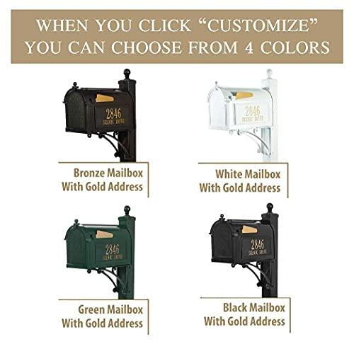 Black Aluminum Capitol Mailbox with Side Address Plaques