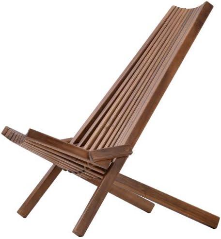 Natural Acacia Wood Foldable Outdoor Lounge Chair