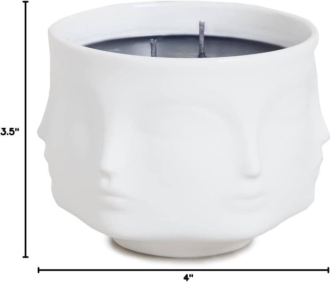 Black Soy Scented Candle in White Porcelain Pot