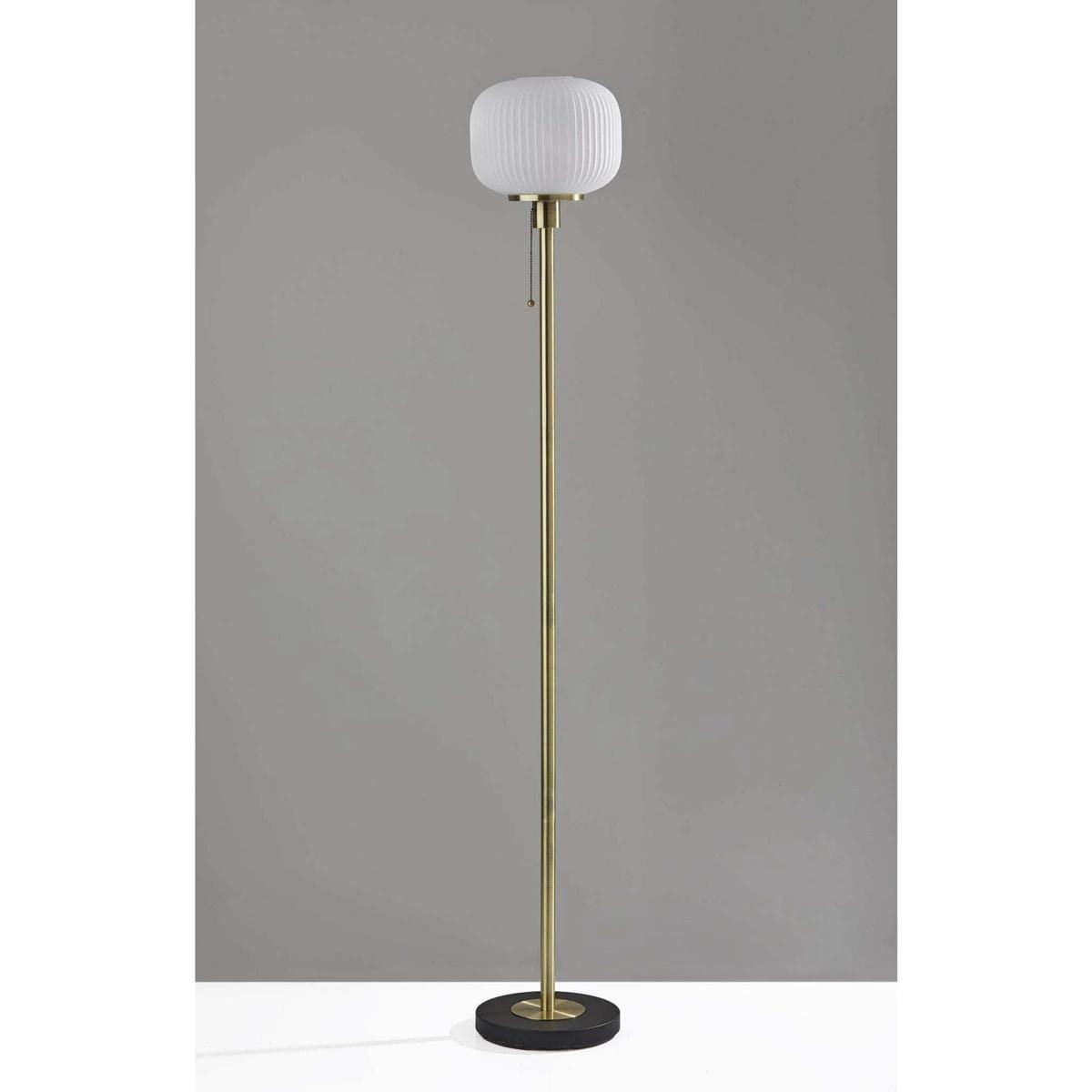 Nausica Ribbed Glass Floor Lamp (58")