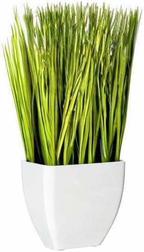 Vickerman 11.5" Artificial Green Potted Grass. In a 4.25"Lx4.25"Wx4"H base.