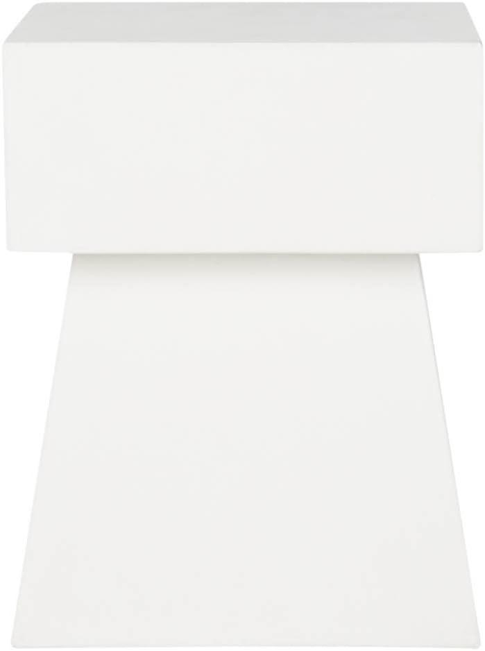 Zen Indoor/Outdoor Mushroom Modern Concrete 181 Inch H Indoor/Outdoor Accent Table - Ivory - Safavieh