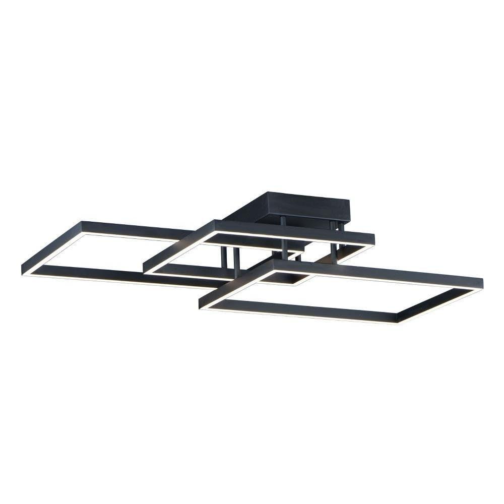 Modern Black Aluminum and Steel LED Flush Mount Ceiling Light