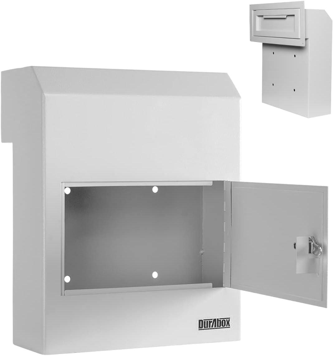 DuraBox Through-The-Door Locking 9" Deposit Drop Box, D700, Grey