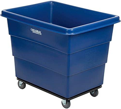 Camión de Caja de Plástico de 12 Bushel HDPE con Base de Acero, Azul, 38-2/5" de Largo x 28-9/10" de Ancho x 33" de Alto