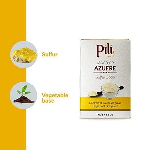 Pili Natural Sulfur Soap Bars (3 Pack) Jabón de azufre - Deep Cleansing and Oil-Control Formula for All Skin Types - Maintain Healthy Skin - 3-Pack