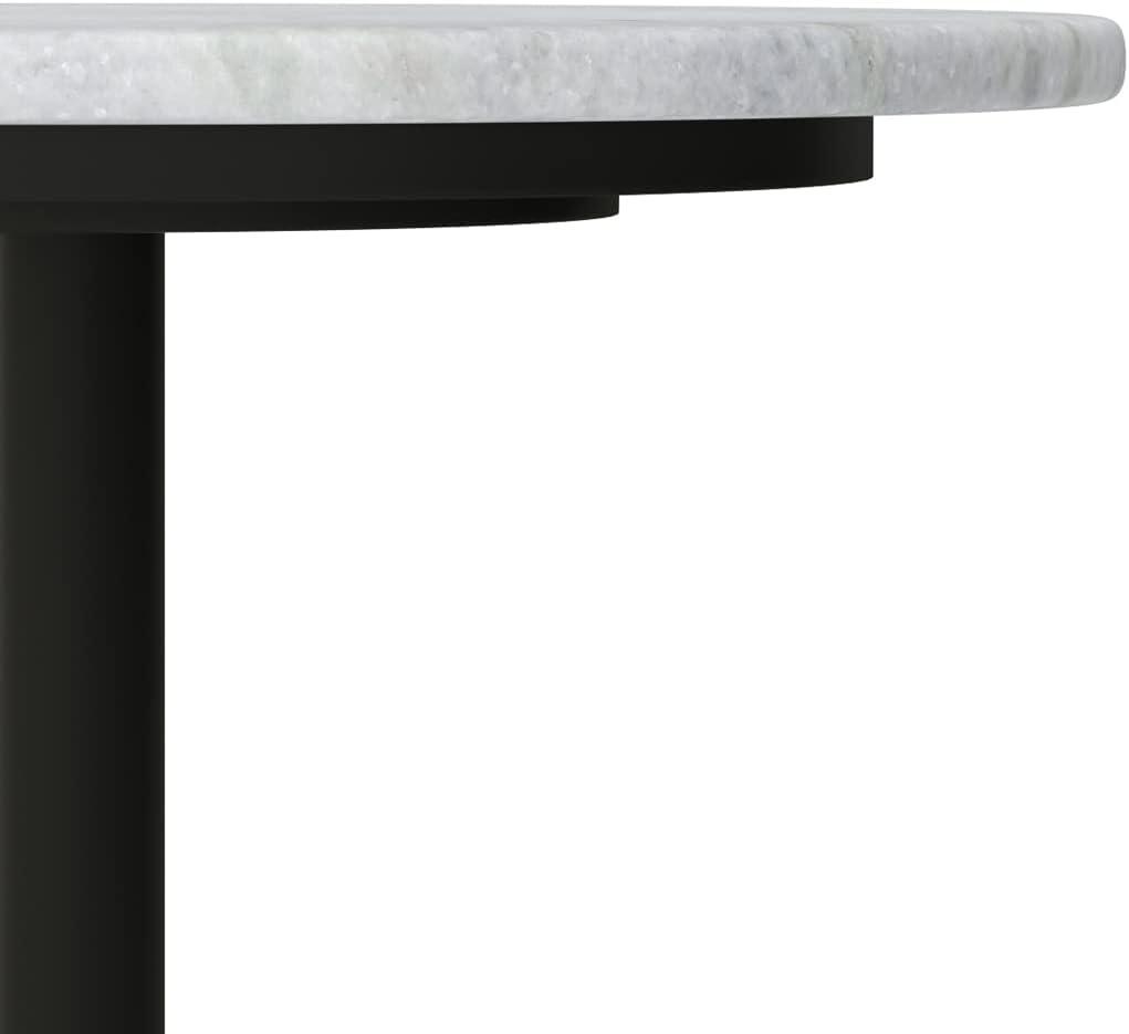 Evans Modern 16 inch Wide Metal Marble Side Table in White