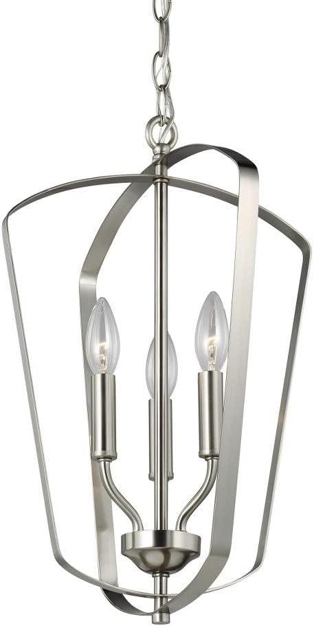 Romee Bronze 3-Light Classic Lantern Pendant with Glass Accents