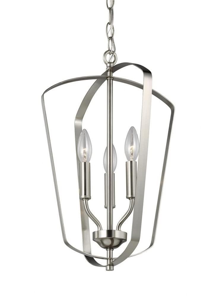 Romee Bronze 3-Light Classic Lantern Pendant with Glass Accents
