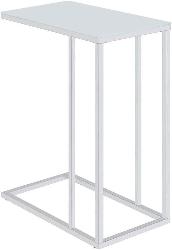 Monarch Specialties Accent Table, C-shaped, End, Side, Snack, Living Room, Bedroom, Tempered Glass