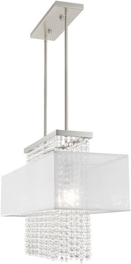 Bella Vista Brushed Nickel 3-Light Crystal Chandelier