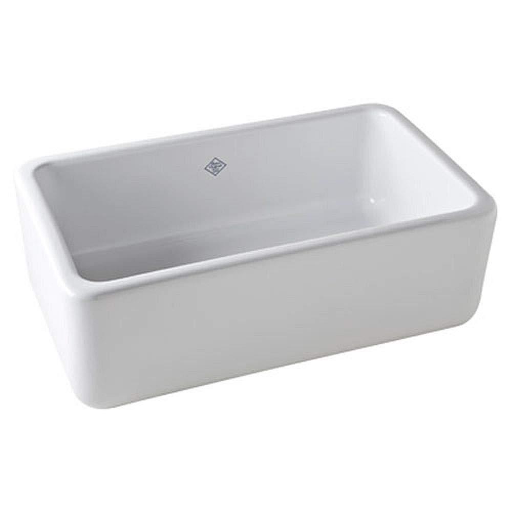 White Fireclay 30-Inch Single Bowl Farmhouse Sink