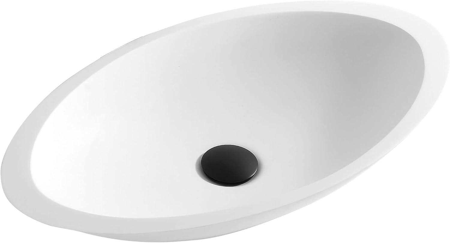 Matte White Acrylic 23" Oval Above-Counter Vessel Sink