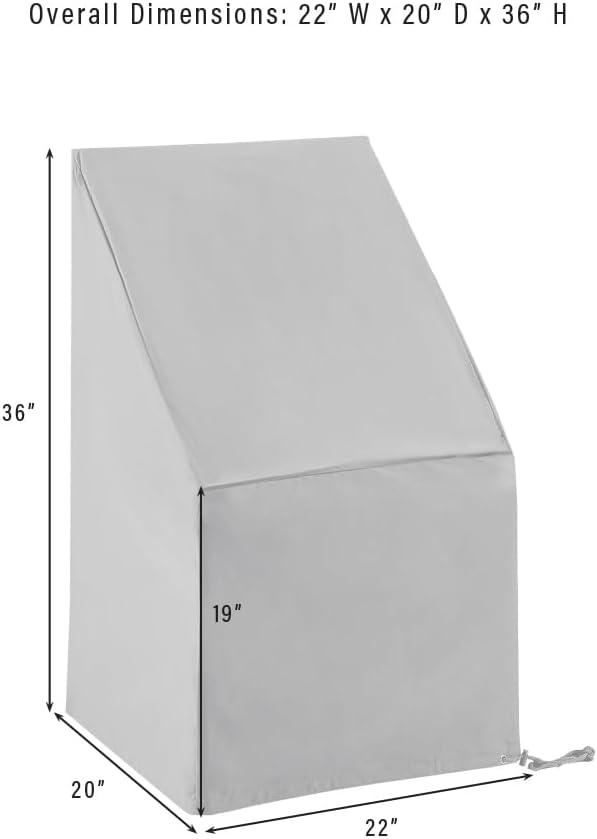 Crosley Furniture 2-Piece Vinyl Outdoor Side Chair Furniture Cover Set in Gray