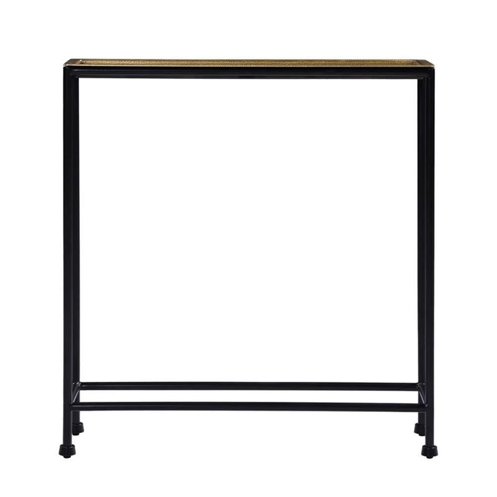 Comfort Pointe Tivoli Side Table Brass/Antique Bronze: Removable Tray, No Assembly, Metal Frame