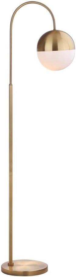 Arc 55.5" White and Gold Globe Floor Lamp