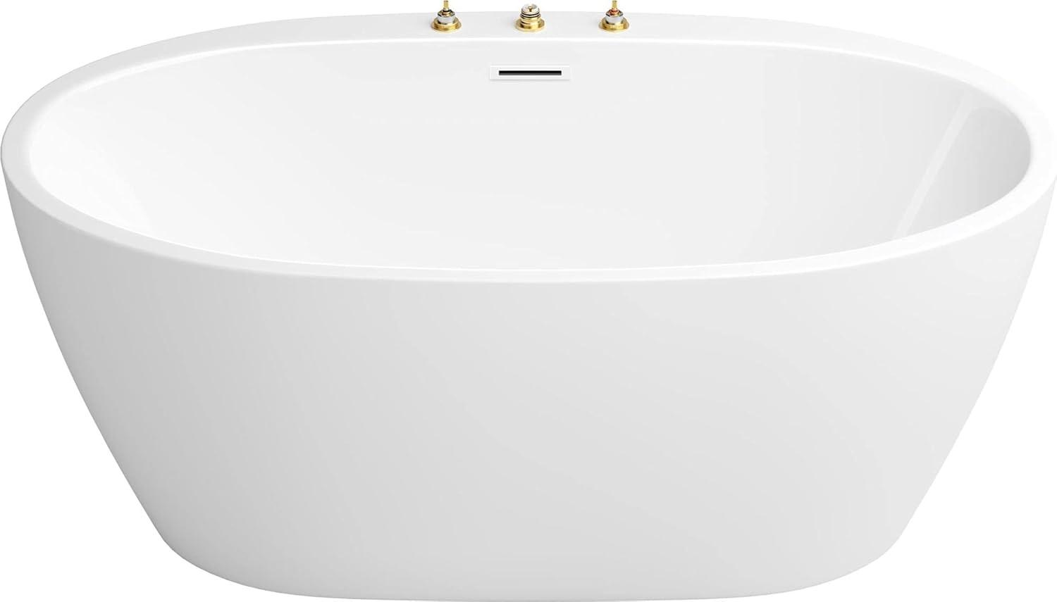 59'' x 31.5'' Freestanding Soaking Acrylic Bathtub