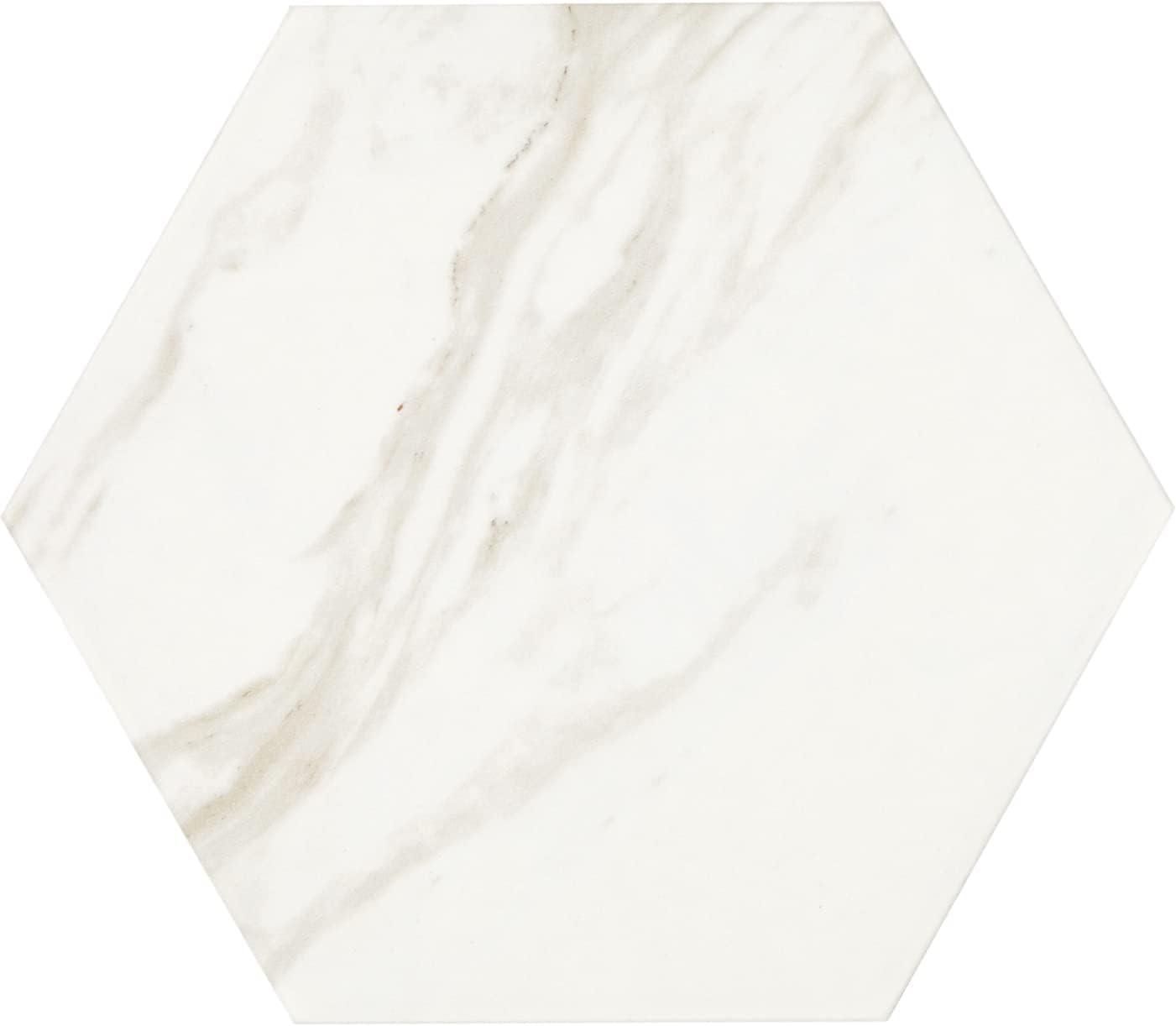 Daltile Perpetuo 8" X 9" Hexagon Porcelain Marble Look Wall & Floor Tile