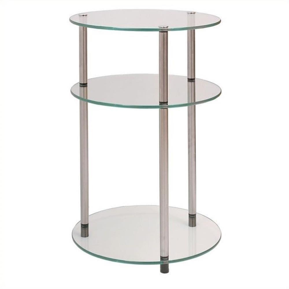 Convenience Concepts Designs2Go No Tools 3 Tier Round Table, Multiple Finishes
