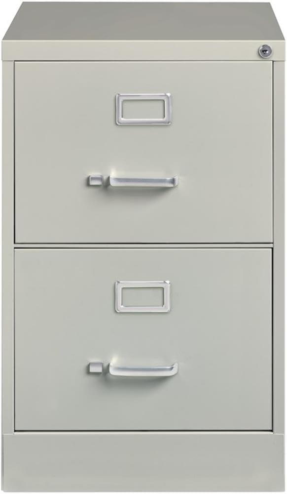 Hirsh 25" Deep 2 Drawer Legal Width Metal Vertical File Cabinet, Commercial Grade, Gray