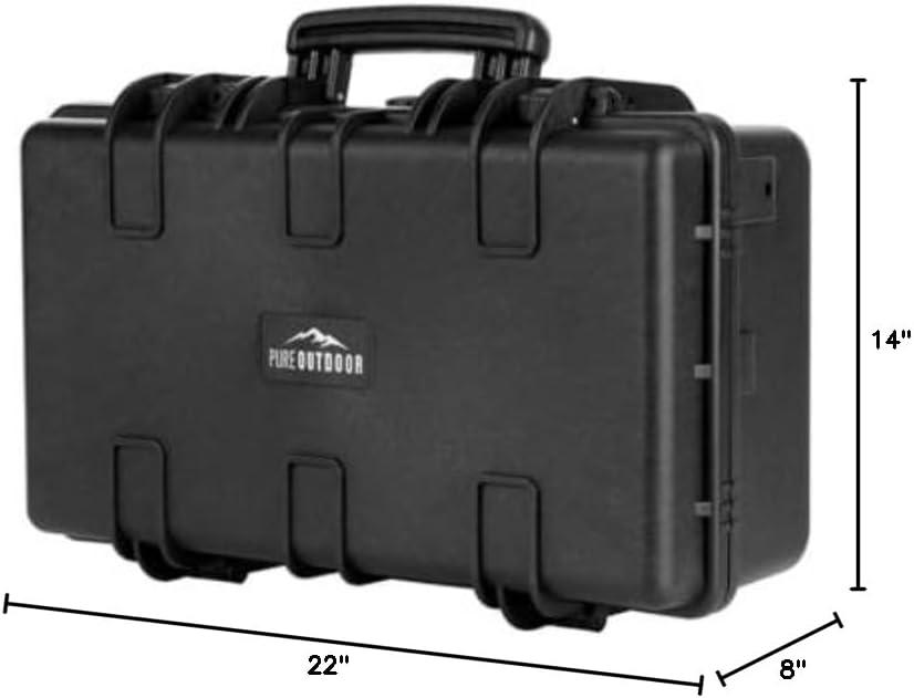 Monoprice Weatherproof Hard Case - 22in x 14in x 8in With Customizable Foam, IP67, Shockproof, Customizable Name Plate