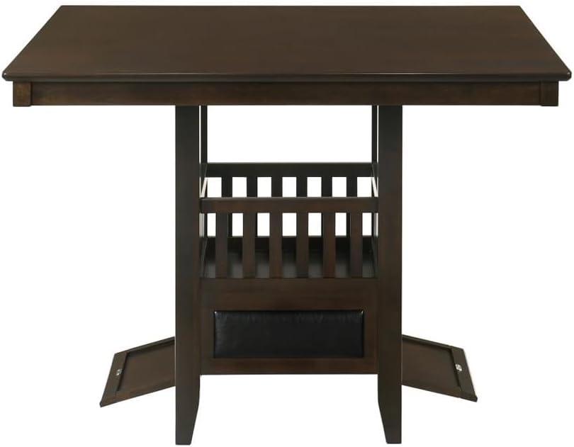 Jaden Square Counter Height Table with Storage Espresso