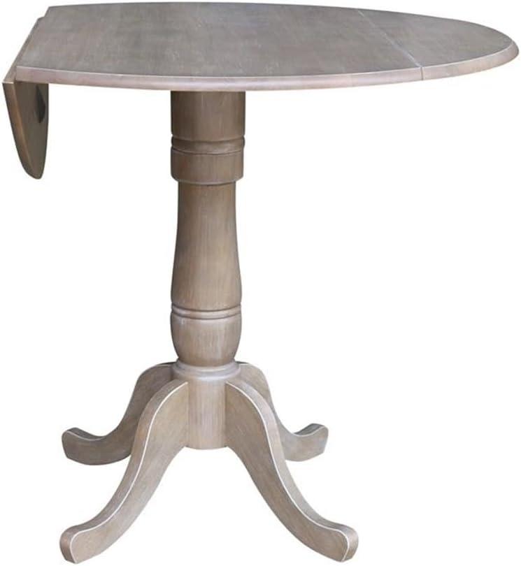 42" Round Dual Drop Leaf Pedestal Table - 35.5"H