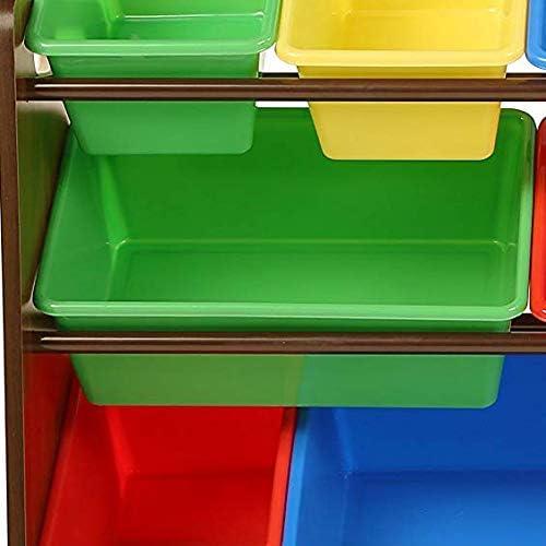 Discover Supersized Kids' Toy Storage Bin Organizer Dark Wood - Humble Crew: MDF Shelves, Anti-Tip, 17 Pieces