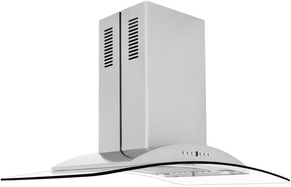ZLINE 30 in. Convertible Vent Isl& Mount Range Hood in Stainless Steel & Glass (GL9i-30)