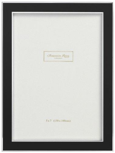 Black Enamel and Silver 4x6 Tabletop Photo Frame