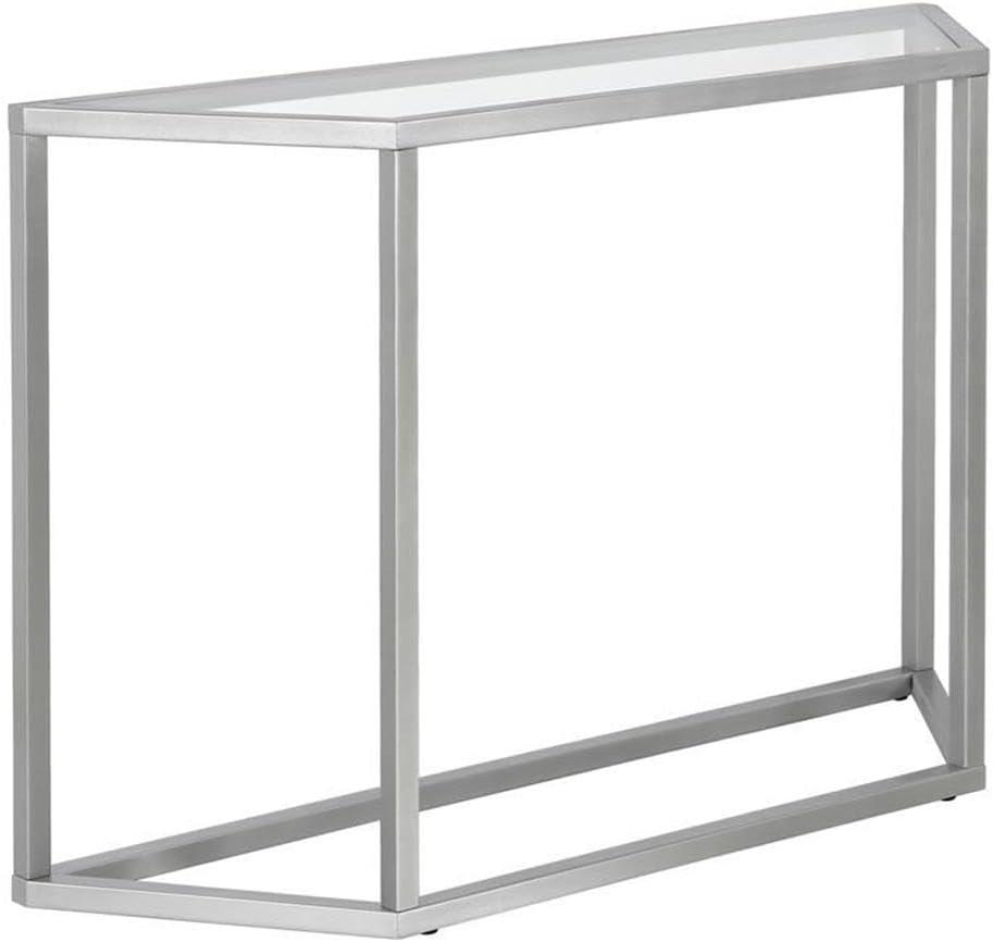 Evelyn&Zoe Levi 44" Wide Trapezoid Console Table, Silver