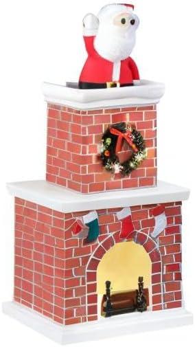 Mr. Christmas 18 Inch Animated Santa in Chimney with LED Lights and Music