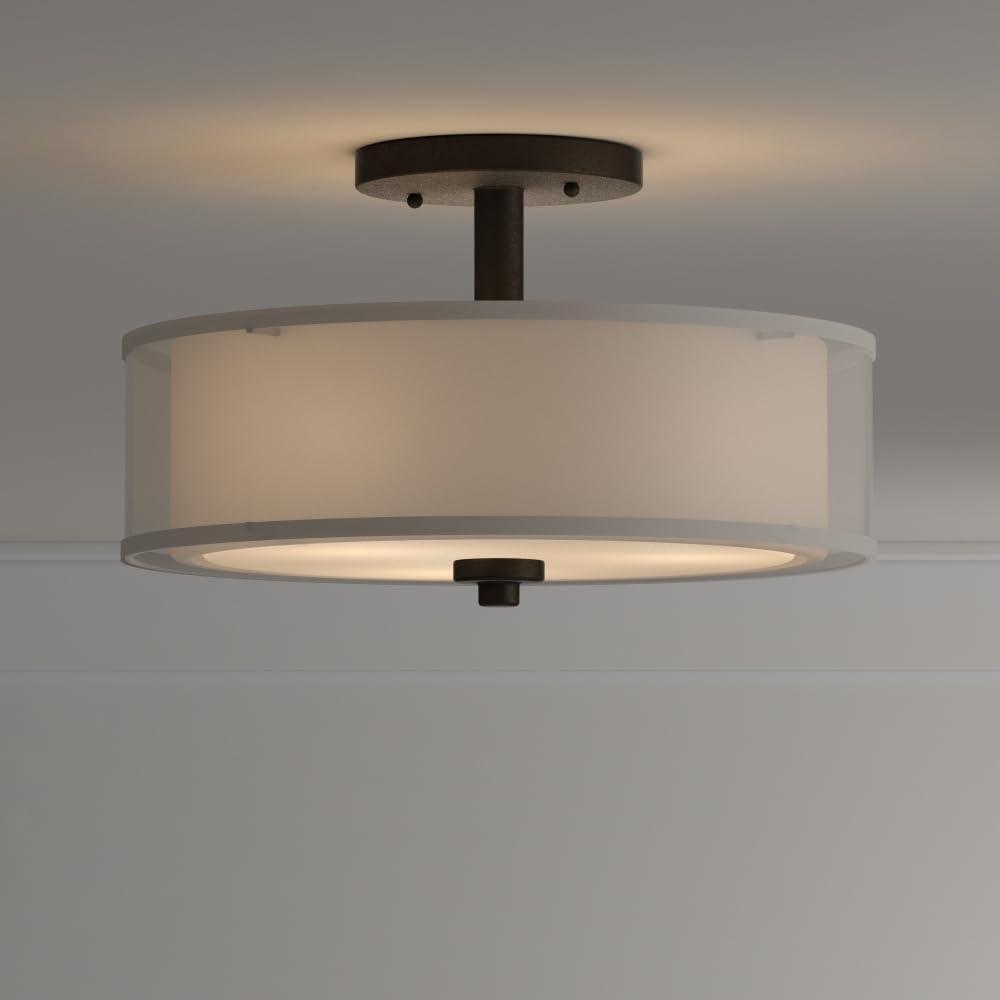 Minka Lavery - Parsons Studio - 3 Light Semi-Flush Mount in Transitional Style -