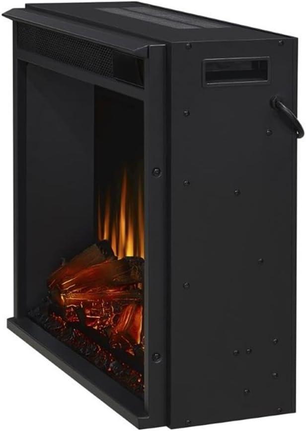 Espresso Solid Wood Electric Fireplace Mantel with Adjustable LED Flame