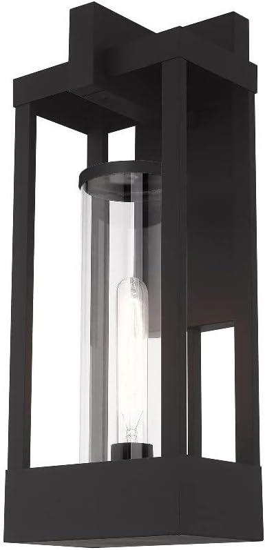 Livex Lighting 20993-04 Delancey - 20" One Light Outdoor Wall Lantern, Black Finish with Clear Glass