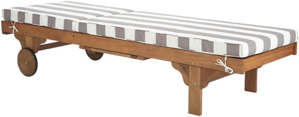 Newport Lounge Chair - Outdoor - PAT7022 - Natural/Grey Striped -Safavieh