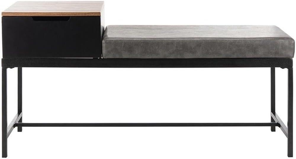 Maruka Bench with Storage - Brown/Grey - Safavieh
