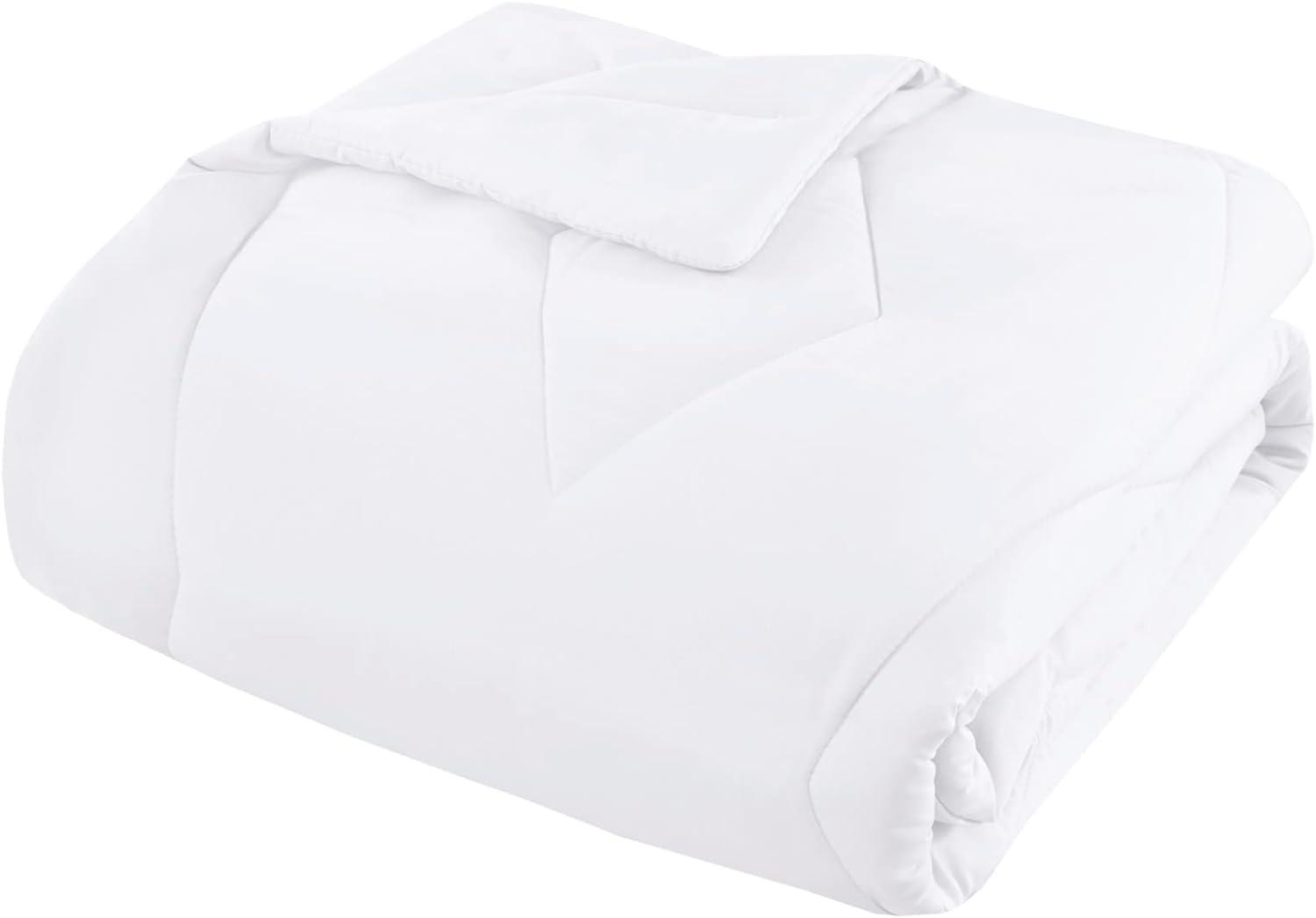 White Full Reversible Down Alternative Microfiber Comforter